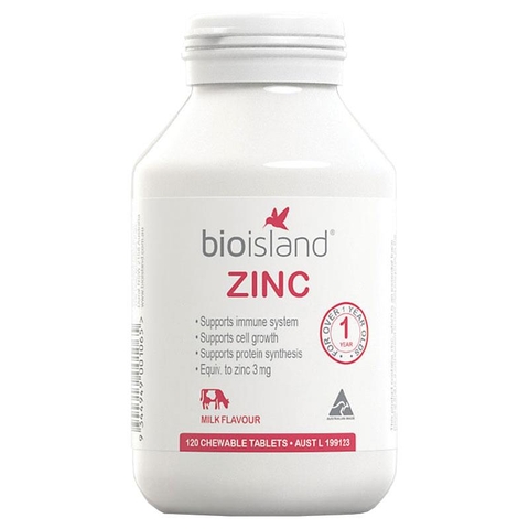 Viên nhai bổ sung kẽm Bio Island Zinc (120 viên)