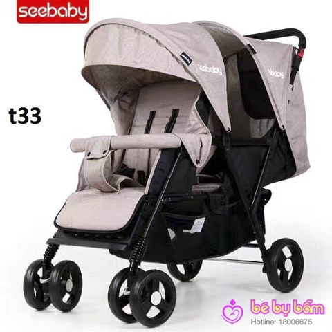 Xe đẩy đôi cao cấp cho bé Seebaby T33