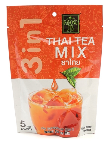 Trà sữa Thái hòa tan 3in1, Instant Thai Tea Mix-Ranong Tea, hộp (80g/5gói*20g)