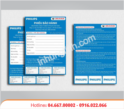 Mẫu phiếu bảo hành 01