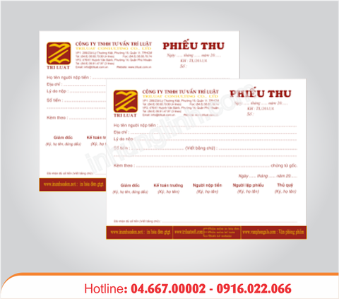 Mẫu phiếu thu 03