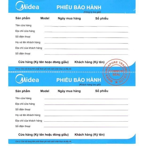 phiếu bảo hành