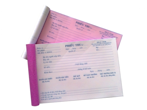 phiếu thu giấy các bon