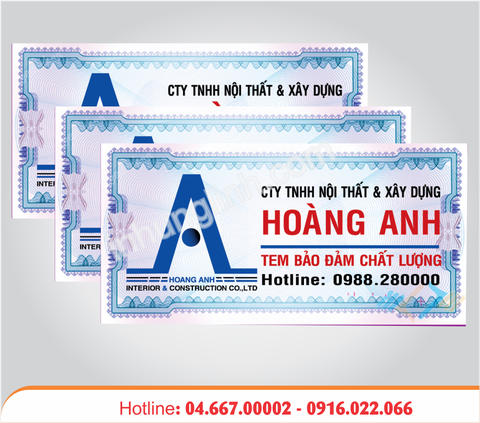 Tem bảo hành Hoàng Anh