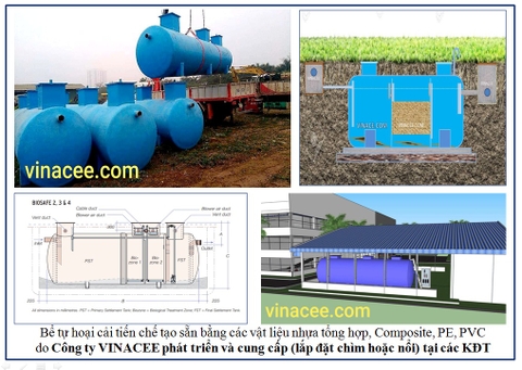 Bể tự hoại cải tiến – Thiết bị xử lý nước thải cho các căn biệt thự, căn hộ shophouse.