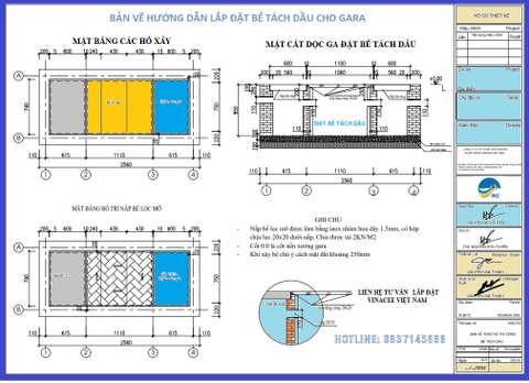 Bể xử lý sơ bộ nước thải rửa xe, gara rửa xe, kho chứa xăng dầu