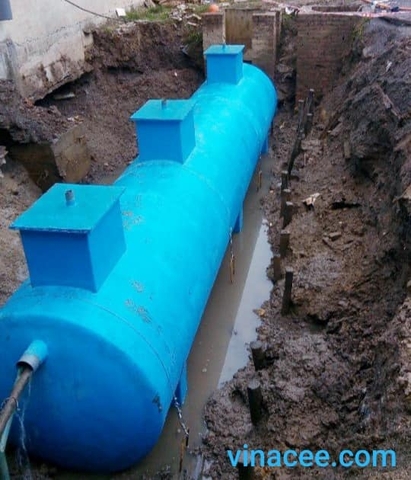 Bể tự hoại cải tiến bằng Modun composite chế tạo sẵn.