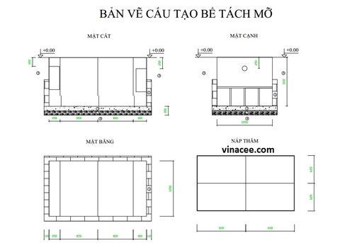 Giới thiệu 10 mẫu thiếu kế bể tách mỡ cho dự án Xử lý nước thải