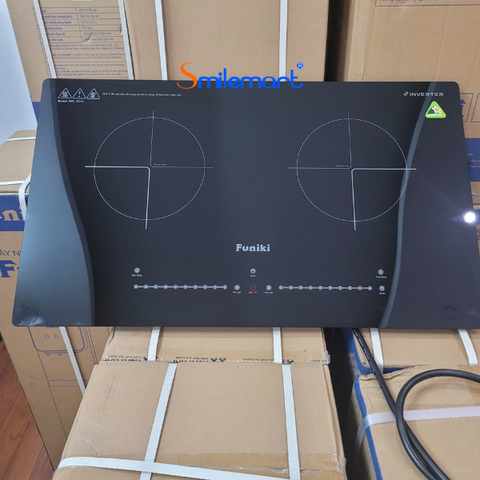 (Bảo hành 24 tháng) Bếp từ đôi Funiki HPC 2D12 Inverter, tính năng Booster, mặt kính Ceramic