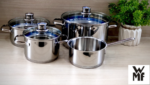 Bộ Nồi Đáy Từ WMF Saphir 4 Món Cookware Set Đáy 3 Lớp Nguyên Khối- 0725116380