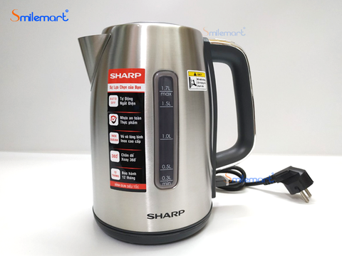 Bình đun siêu tốc Sharp EKJ-17VS-ST 1.7L 2200W (Bạc)