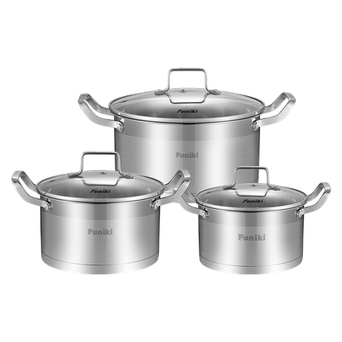 Bộ nồi inox 5 đáy Funiki HBNS551 (Size 16, 20, 24cm)