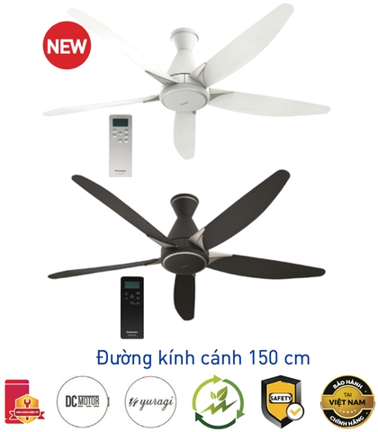 (Bảo hành 12 tháng) Quạt trần Panasonic 5 cánh F-60GDS Nâu / Trắng, 40W , điều khiển từ xa, 9 tốc độ