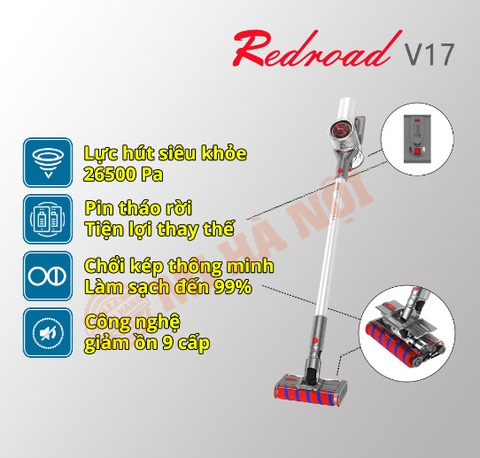 Máy hút bụi không dây cầm tay Redroad V17 - Hàng chính hãng