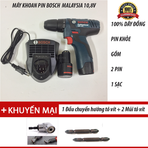 Máy khoan pin Bosch 10.8V Made in Malaysia