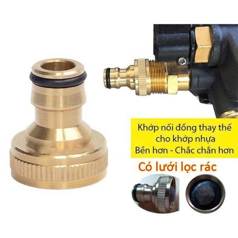 Cút Đồng Nối Nhanh Đầu Hút Máy Rửa Xe-Có Lọc Cặn CDRX-01