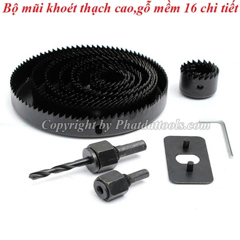 Bộ Mũi Khoét Thạch Cao-Gỗ Mềm 16 Chi Tiết MKTC-01