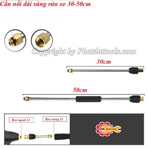 Cần Nối Dài Súng Rửa Xe 30cm/50cm