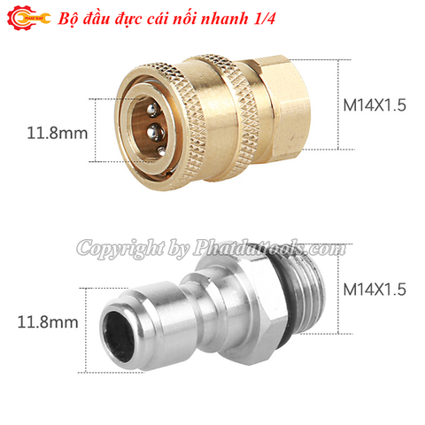 Combo Bộ Đầu Đực + Cái Nối Nhanh 1/4 BBT