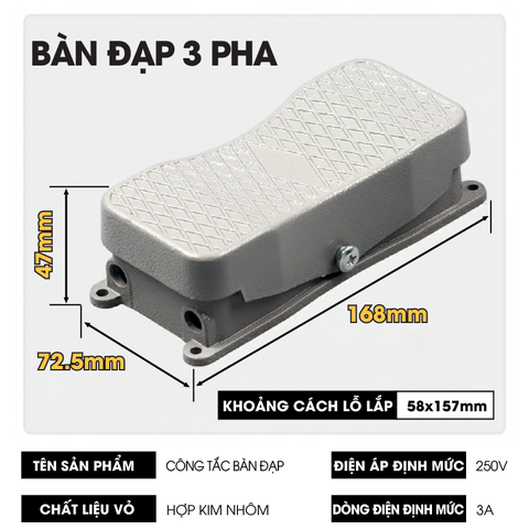 Công tắc bàn đạp chân 2 chiều vỏ nhôm YDT1-101(20)