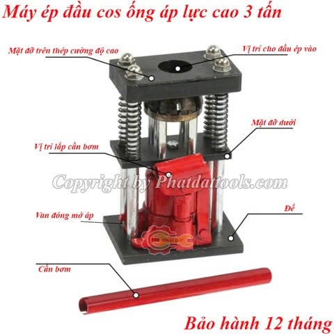 Máy ép đầu cos thủy lực ống dây cao áp 3 tấn EC-3T
