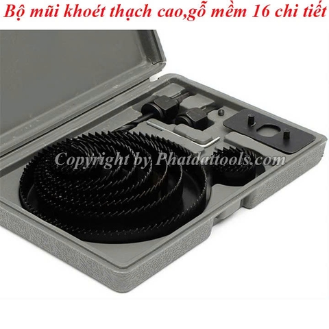 Bộ Mũi Khoét Thạch Cao-Gỗ Mềm 16 Chi Tiết MKTC-01