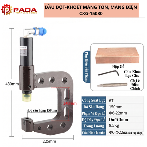 Máy Đột Lỗ Máng- Xà Gồ CXG-15080