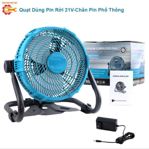 Combo Quạt Tích Điện QTD-01 + Pin 10 Cell