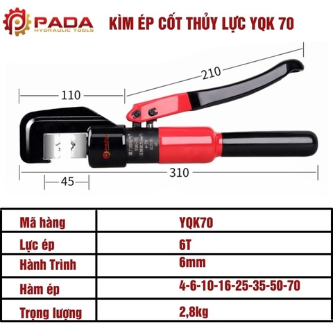 Kìm Ép Cốt Thủy Lực YQK70