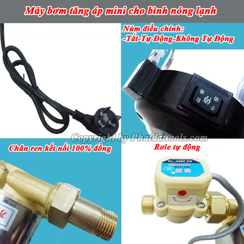 Bơm tăng áp cho bình nóng lạnh máy giặt 15WG