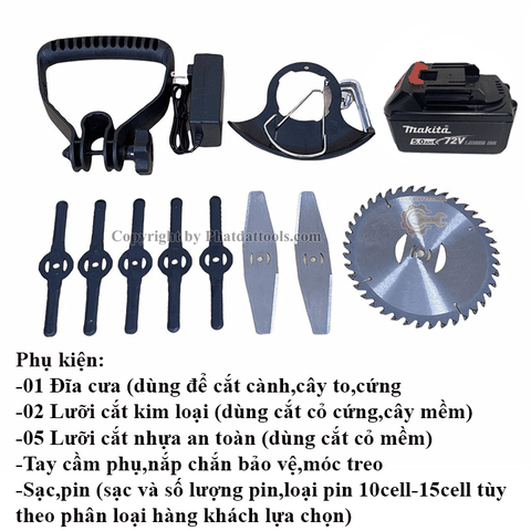 Combo Cắt Cỏ Dùng Pin NAVARA ( 2 Pin 15 cell)