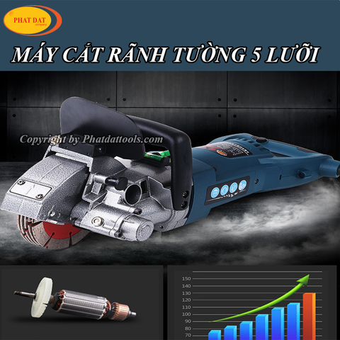 Máy cắt rãnh tường 5 lưỡi Mige