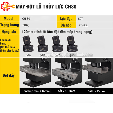 Máy Đột Lỗ Thủy Lực CH80 PADA