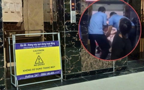 Rơi thang máy tại KĐT Linh Đàm