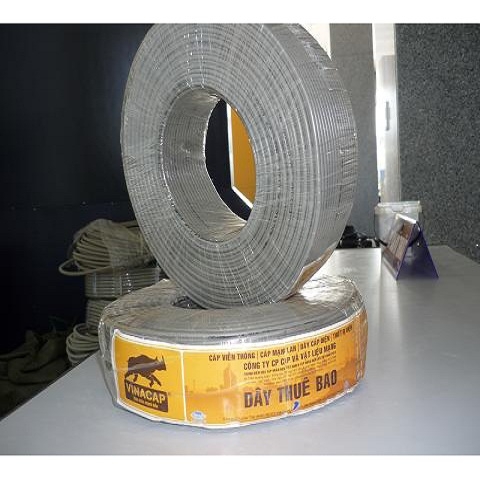Dây điện thoại 1 đôi có rường treo ( Z43 - Vinacap - Vĩnh Khánh - PMC- VTC) - cuộn 500m
