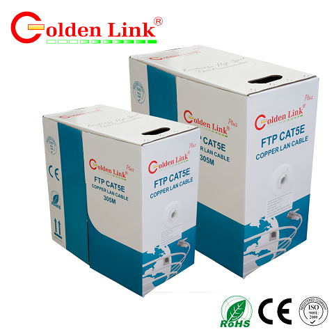 Cáp mạng Golden Link plus FTP Cat 5e Đồng Nguyên Chất Chống Nhiễu(màu xanh lơ)