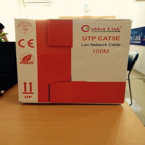 Cáp mạng Golden Link UTP Cat 5e Premium (màu đỏ/100m)