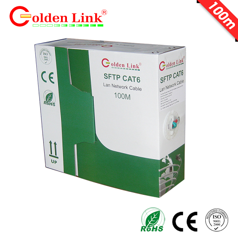 Cáp mạng Golden Link SFTP Cat 6 Premium Chống Nhiễu(màu xanh lá/100m)