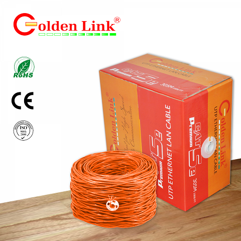 Cáp mạng Golden Link UTP Cat 5e Premium (màu cam)