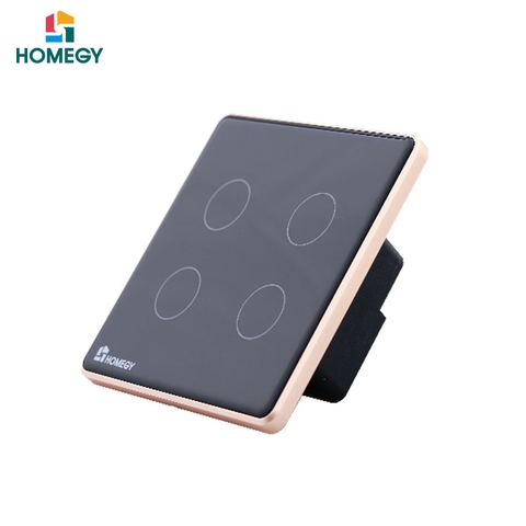 Công tắc thông minh HOMEGY BLE 4 nút NL kính phẳng