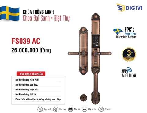 Khóa thông minh FS039 AC (Có tay cầm)