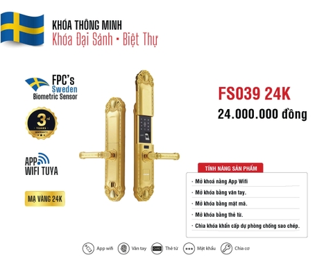 Khóa thông minh FS039 24K (Không tay cầm)