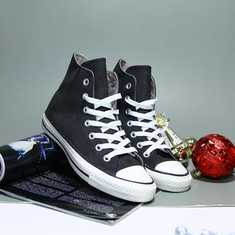 Converse cao cổ da lộn đen CCDD020