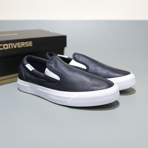 Outlet Converse slip-on thấp cổ da đen CTDD014