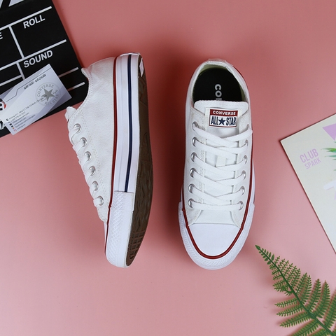 Converse classic thấp cổ vải trắng