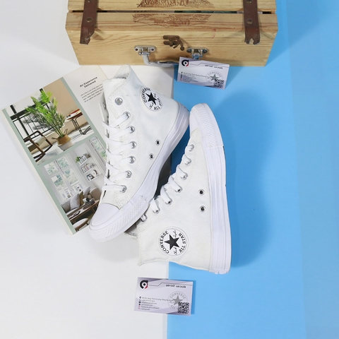 Converse classic cao cổ vải trắng CCVT082