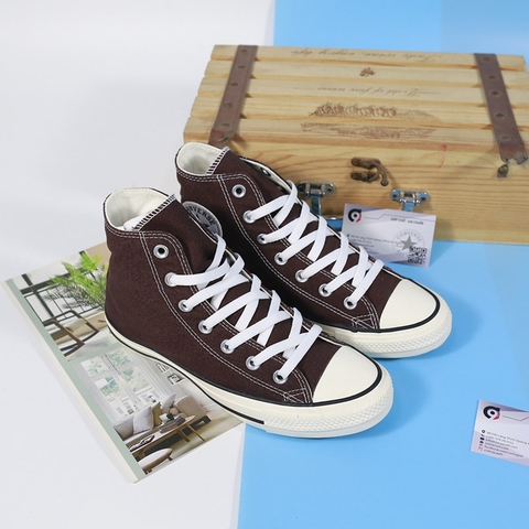 Converse classic cao cổ vải nâu