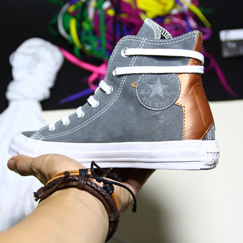 Converse cao cổ da lộn xám CCDX007