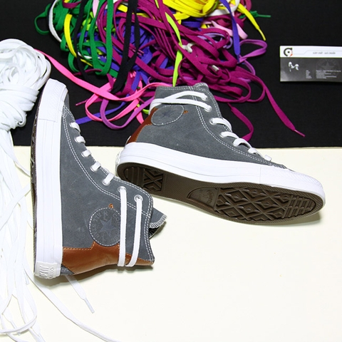 Converse cao cổ da lộn xám CCDX007