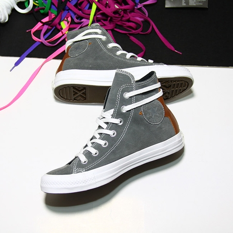 Converse cao cổ da lộn xám CCDX007